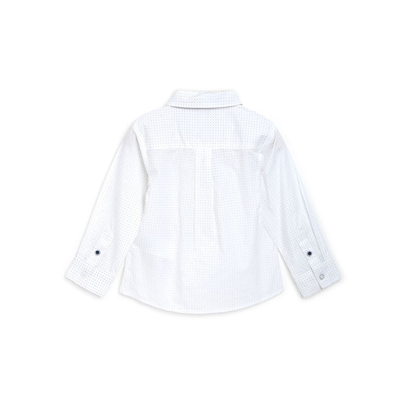 Boys White Printed with Bow Long Sleeve Shirt image number 1
